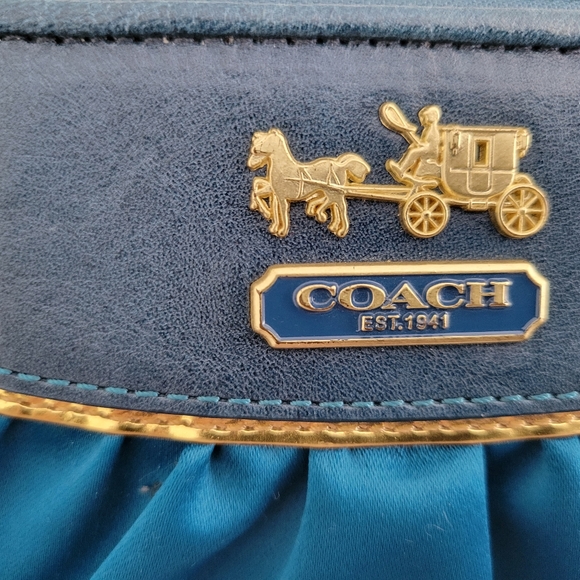 Coach Silk Turquoise Wristlet - Picture 7 of 10